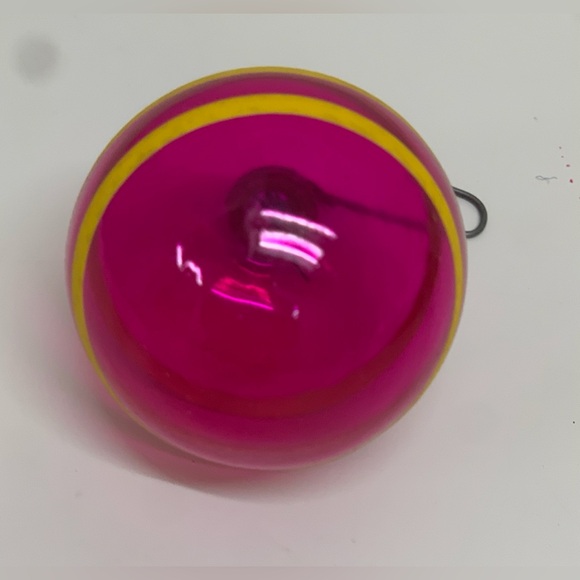 WWII Era Antique Unsilvered Striped Painted Blown Glass Christmas Tree Ornament - Picture 10 of 15